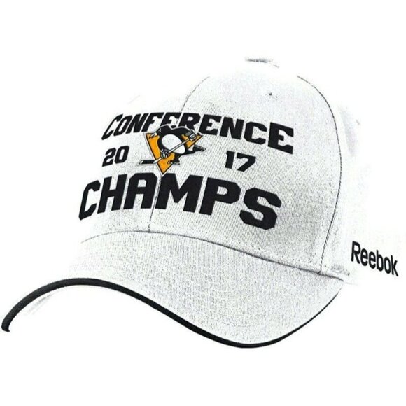 NHL Pittsburgh Penguins 2017 Conference Champion Cap Champs Hat White Adjustable - Picture 3 of 5
